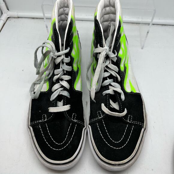 Vans Shoes Mens 9 High Flame Neon Green Skate Hi High Top Sneaker - Picture 3 of 8